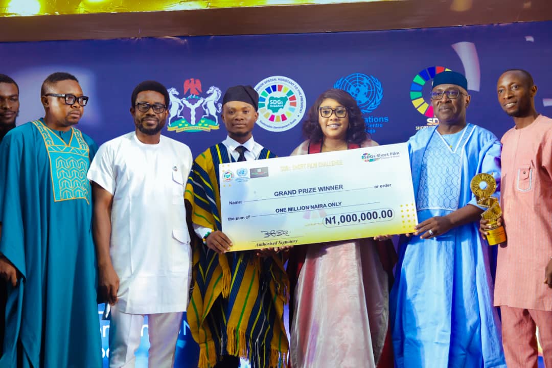 Ameh won the N1m star prize with his film that spotlighted negative effects of child marriage at the third edition of SDGs Film Challenge