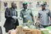 From left, Assistant Commander of EFCC, Richard Adejumo, Customs Area Controller of the command, Comptroller Chidi Nwokorie, and DC NI Maduemezie, Deputy Comptroller in charge of Administration, during the handover at Muritala Muhammed International Airport in Lagos on Tuesday