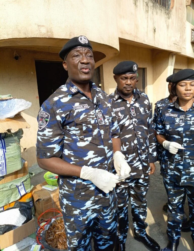 Lagos Police Commissioner said many of the items recovered were orally administered drugs that posed serious health risks to buyers.