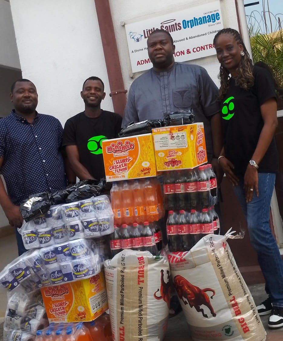 From the left ; Oluwakemi Adu , (financial Controller Galooli), Mr Adewole, (The CEO Galooli) Adelani Matthew (Human Resource) , Michael Enebeli ( Sales Director Galooli Nigeria)