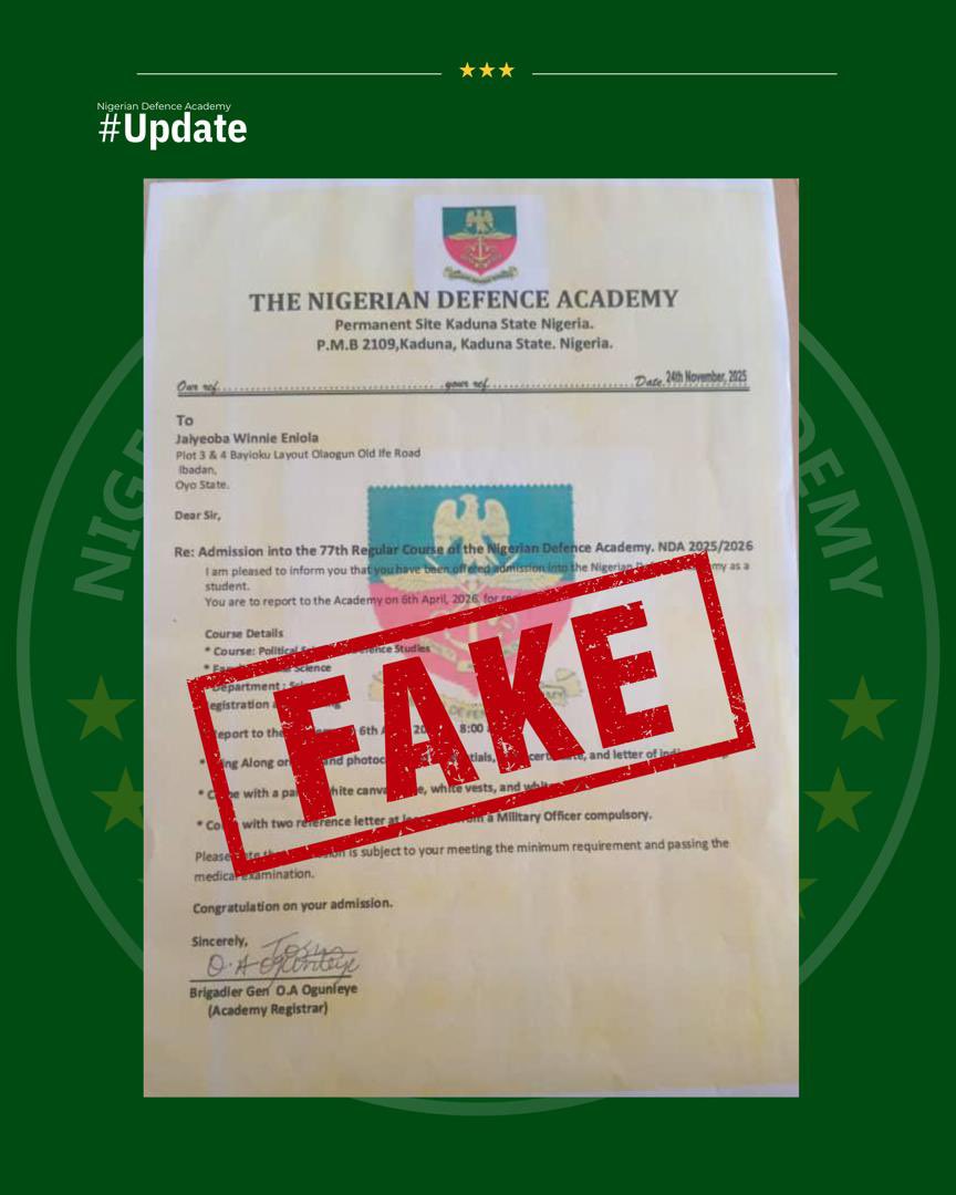 The NDA fake admission letters