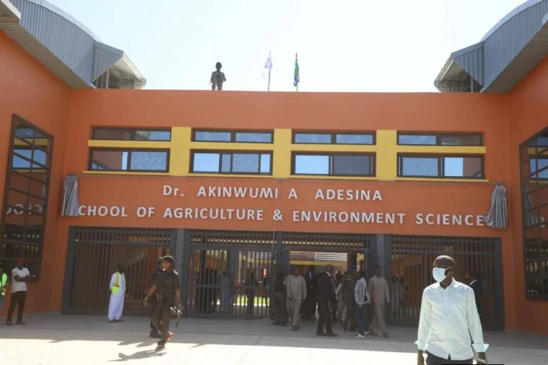 Gambia's President Adama Barrow on Wednesday unveiled a plaque formally designating the School of Agriculture and Environmental Sciences faculty at University of Gambia as Dr Akinwumi Adesina School of Agriculture and Environmental Sciences.
