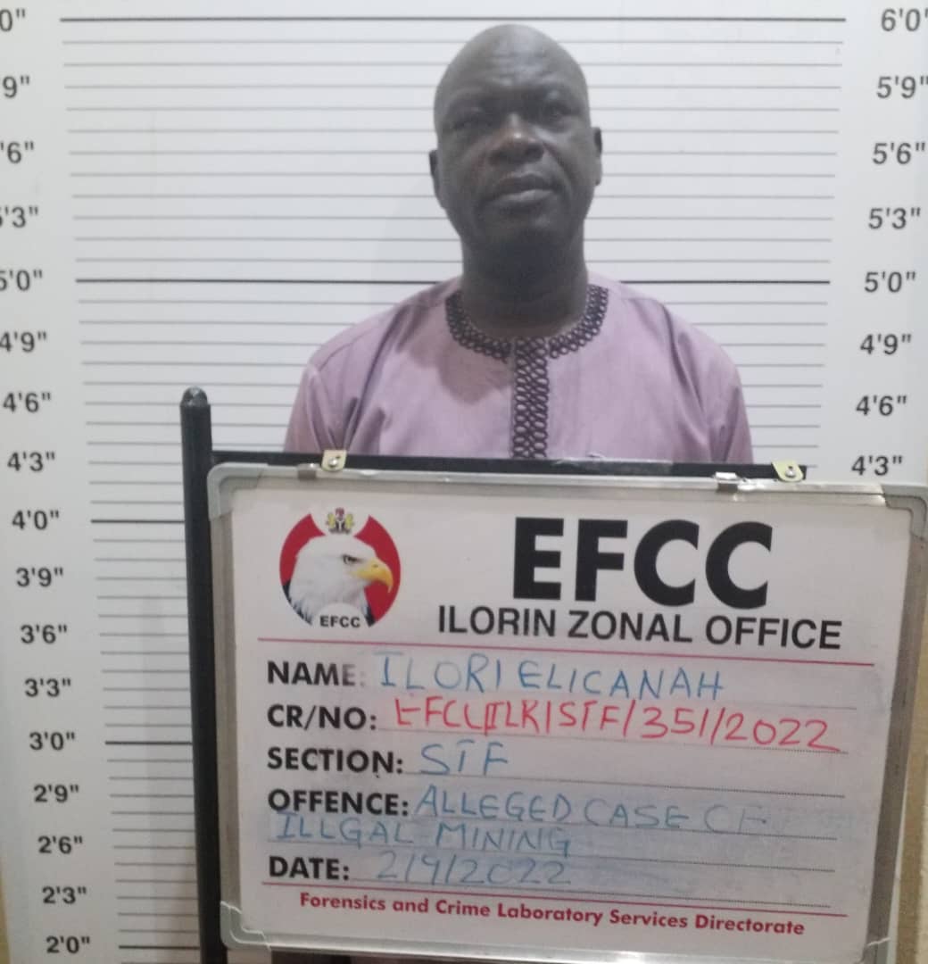 The conviction followed the arrest of Ilori Elicanah by EFCC operatives while conveying illegally mined tones of minerals in a truck in Kwara