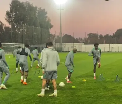 The Super Eagles returned to their base on Sunday from Marrakech, where they defeated Algeria 2-0 at the Stade de Marrakech on Saturday.