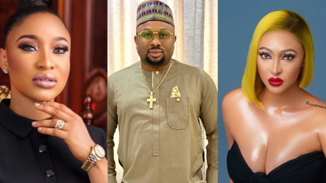tonto dikeh, churchill and Rosy Meurer