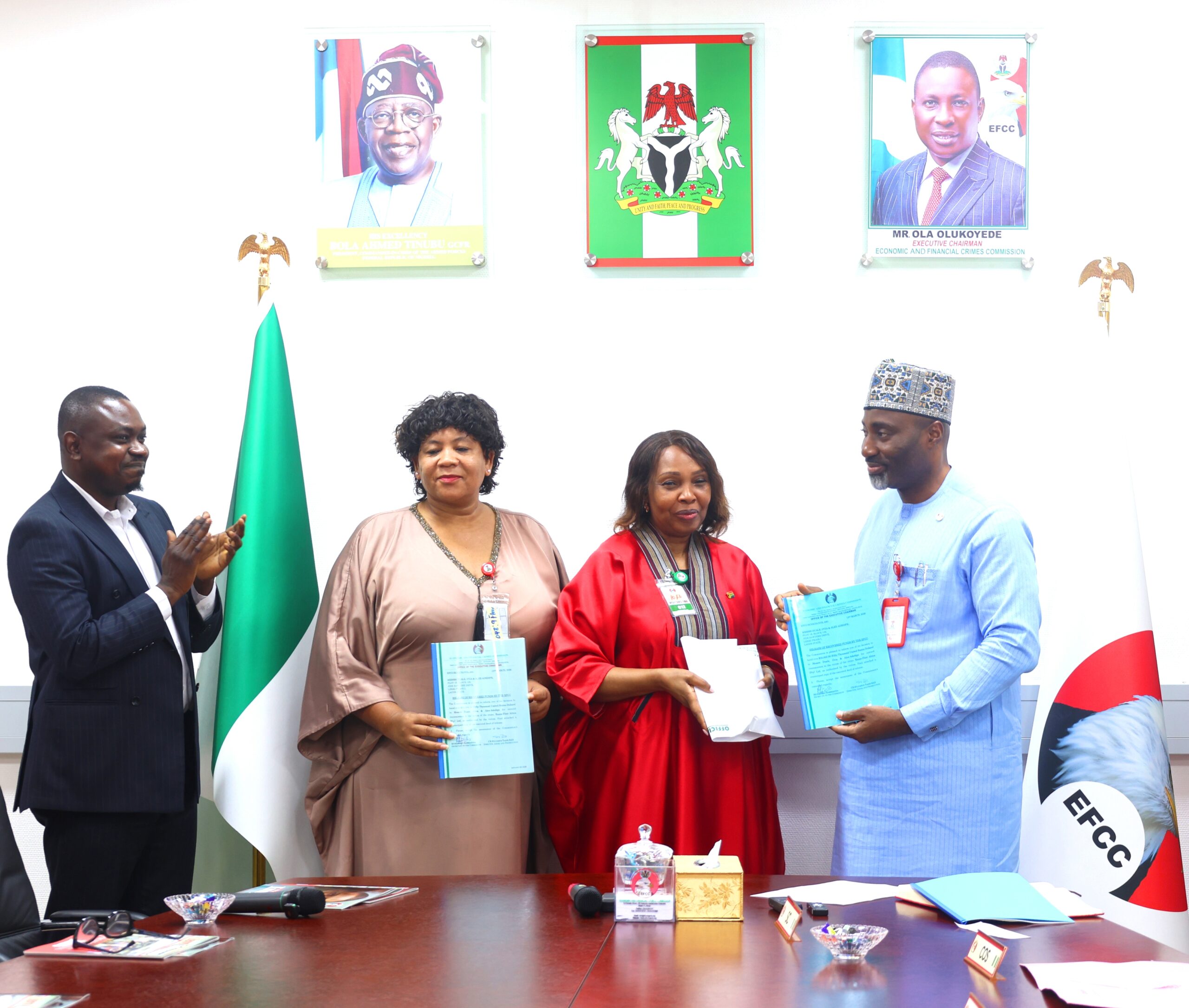 EFCC demands reciprocity as it hands over $225,895 and ₦62,790,000 to foreign victims of fraud from the U.S. and South Africa.