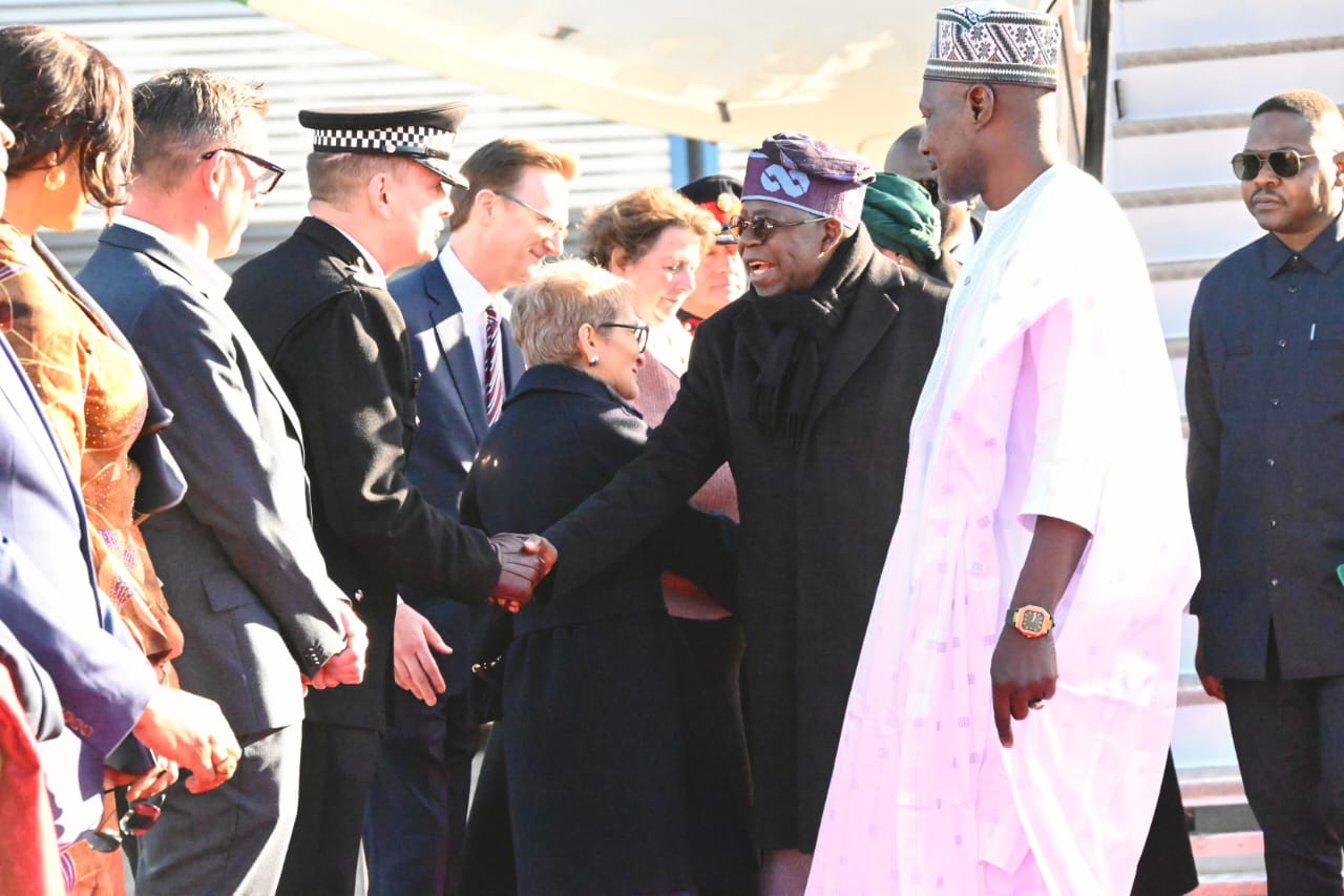 President Bola Tinubu and First Lady Oluremi Tinubu on Tuesday arrived in the United Kingdom for a landmark state visit.