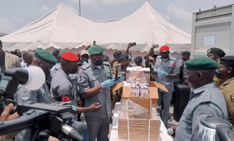 Operatives of Nigeria Customs intercept 13 containers of expired drugs, food items and security equipment worth ₦6.38 billion at Apapa Port