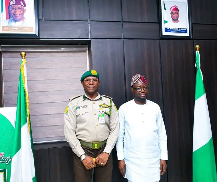 Minister of Humanitarian Affairs and Poverty Reduction, Dr. Bernard M. Doro and Comptroller-General of the Nigerian Correctional Service, Mr. Sylvester Ndidi Nwakuche during the visit