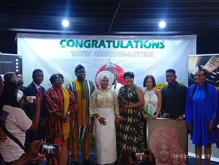Actress and filmmaker, Toyin Abraham promises better movie in December after receiving Champion Award of NFVCB for "Oversabi Aunty"