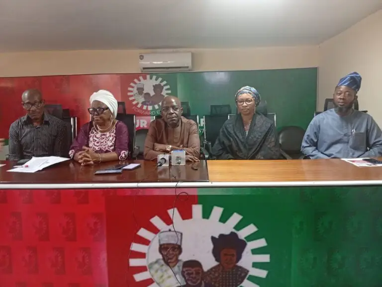 2026 Politics Dr Alex Otti, Abia Gov., Sen. Nenadi Usman, newly elected National Chairman, Labour Party and other party executives at the party secretariat in Abuja on Thursday.