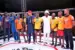 Fighters alongside Ebere Benard, president of Akalaka, Idowu Olusareyo, CEO of Option A International, and Abubakar Marwa of Marwa Self Defence, after the fight night in Abuja on Sunday