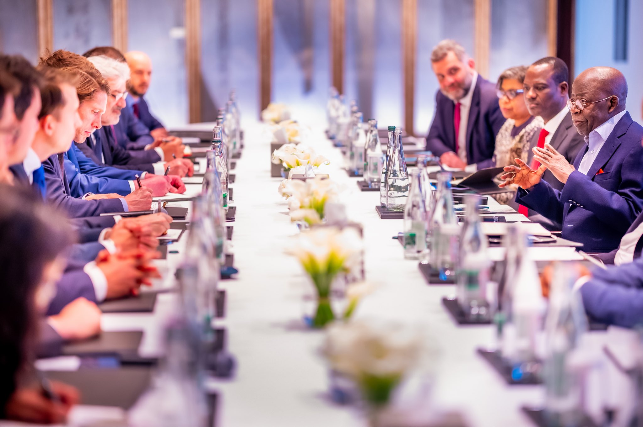 Tinubu at the meeting with the global investors in France 