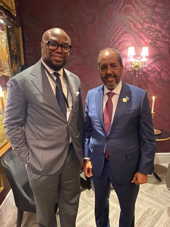 Dr. Babatunde Afolabi (left) and H.E Hassan Sheikh Mohammud, President of the Republic of Somalia