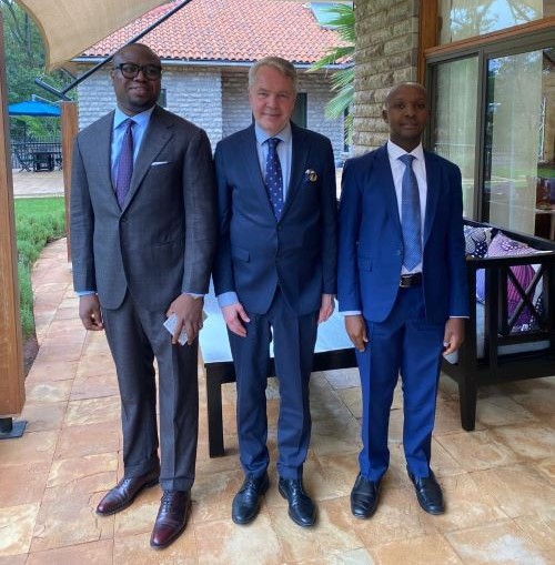 L-R: Dr. Babatunde Afolabi, Mr. Pekka Haavisto, Personal Envoy of the UN Secretary-General for Sudan and Mr. Murithi, former Finland Minister of Foreign Affairs, and Mr. Murithi, Africa Director of the International Crisis Group (ICG).