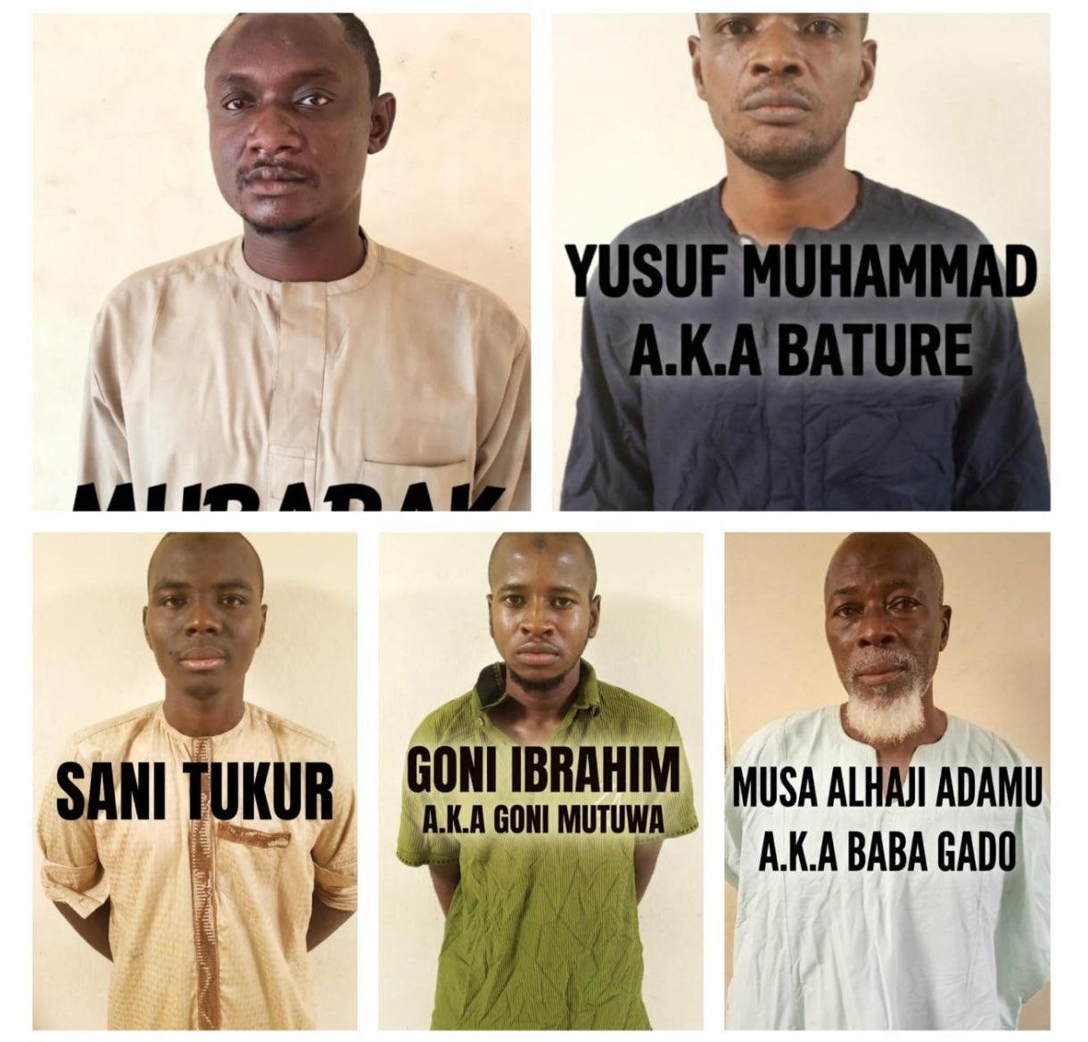 Court sentences 5 men to 25 years' imprisonment each for terrorism offences