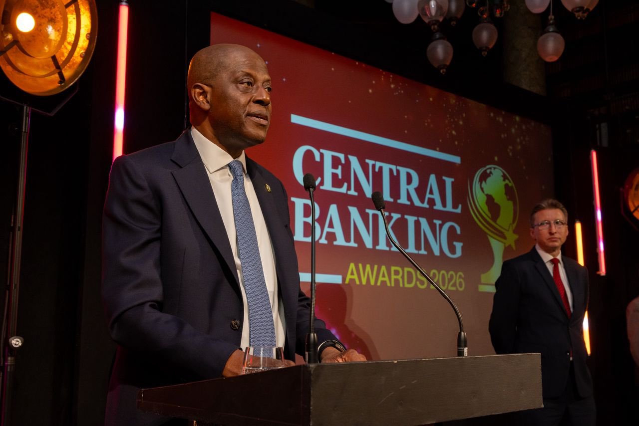 CBN Governor, Olayemi Cardoso, receives the Central Bank of the Year Award at the Central Banking Awards ceremony held in London.