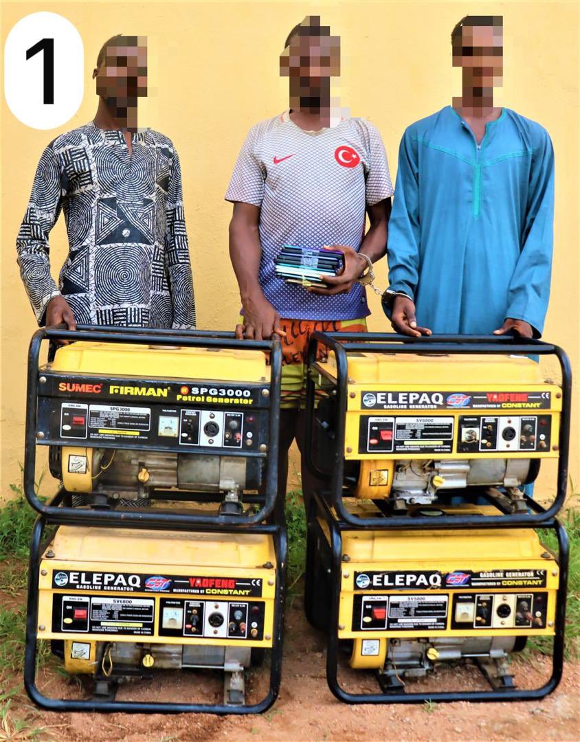 OGUN POLICE DISMANTLE CRIME NETWORKS, ARREST SIX SUSPECTS, RECOVER ONE PUMP-ACTION RIFLE, ONE LOCALLY FABRICATED PISTOL, AMMUNITION, FIVE GENERATORS AND NINE PHONES