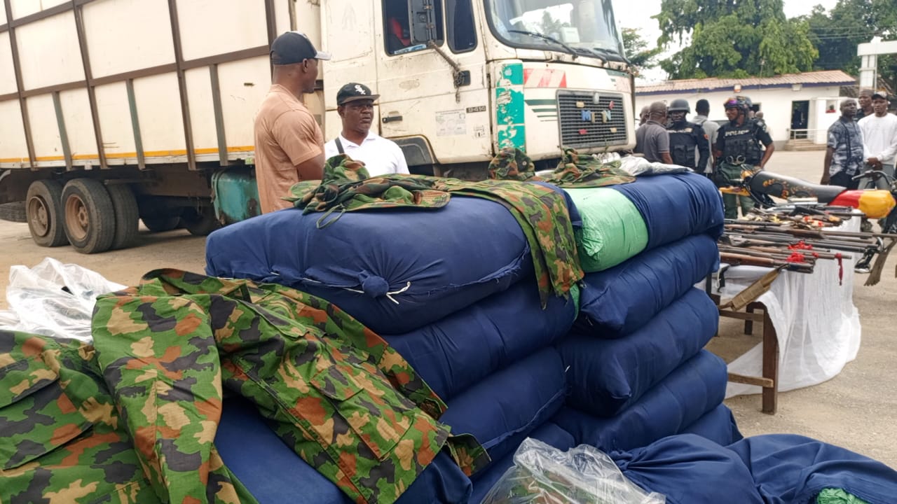 Lagos police nab 3, recover truck laden with camouflage, drugs