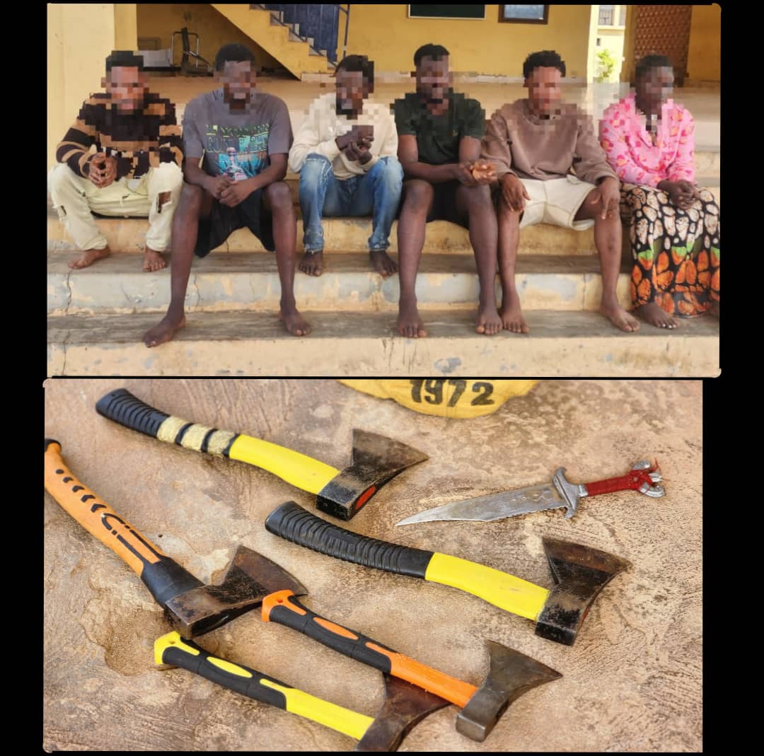 Police nab six suspected cultists with dangerous weapons including five battle axes and confraternity paraphernalia in Ondo State
