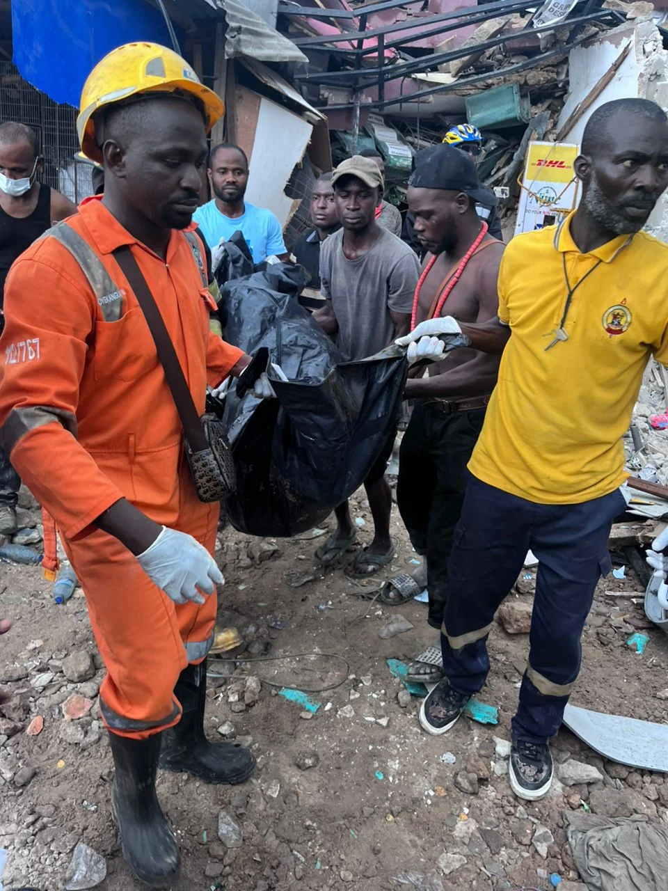 LASEMA says 26 people have so far been rescued alive with eight people dead in a collapse of a shopping complex in the Alakija area of Lagos