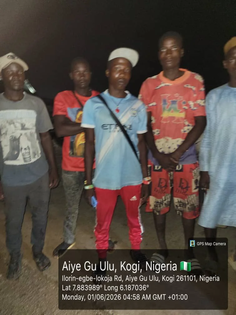Some of the rescued victims of kidnapping Ayegunle–Bunu road in Kabba-Bunu Local Government Area of Kogi.