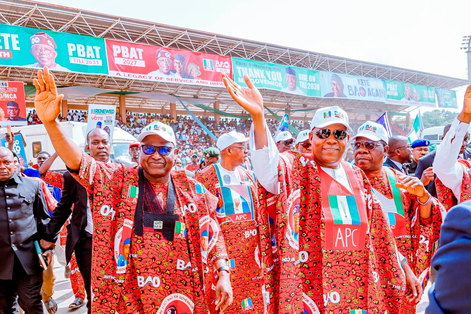President Bola Tinubu urges Ekiti people to reelect Gov. Biodun Oyebanji for second term during the June 20 governorship election