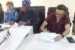 L-R The Vice-Chancellor, Afe Babalola University, Ado-Ekiti, Prof. Smaranda Olarinde, The Chief Medical Director, ABUAD Multi-System Hospital, Dr. Akin Akinmade, Representative of Manipal Hospitals, India, Dr. Rajit Sood, during the signing of MoU between the two health institutions on Friday in Ado-Ekiti