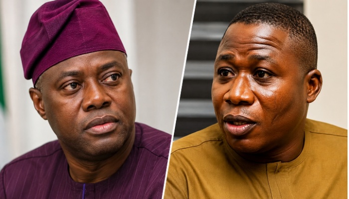 Photo Collage: Gov Seyi Makinde and Sunday Igboho