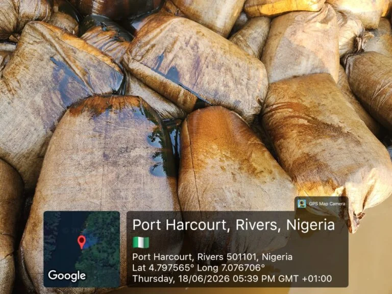 Nigerian Navy busts illicit petroleum distribution chain with interception of large consignment of illegally refined diesel (AGO) in Rivers