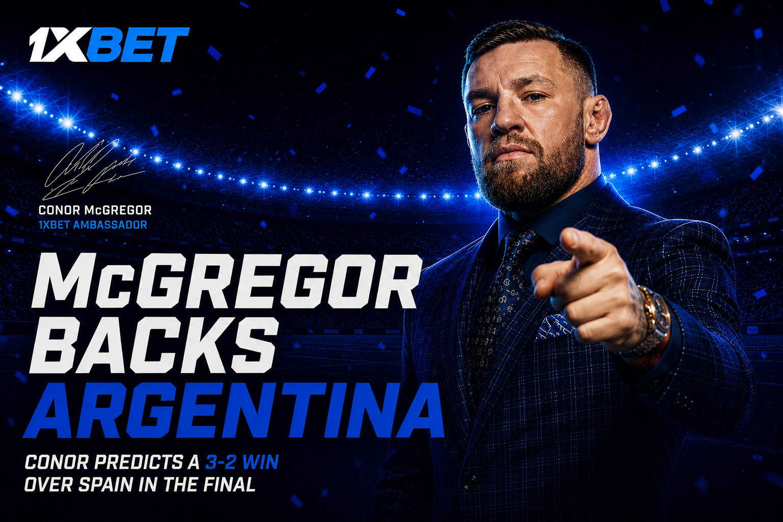 Conor McGregor 1xBET Spain vs Argentina