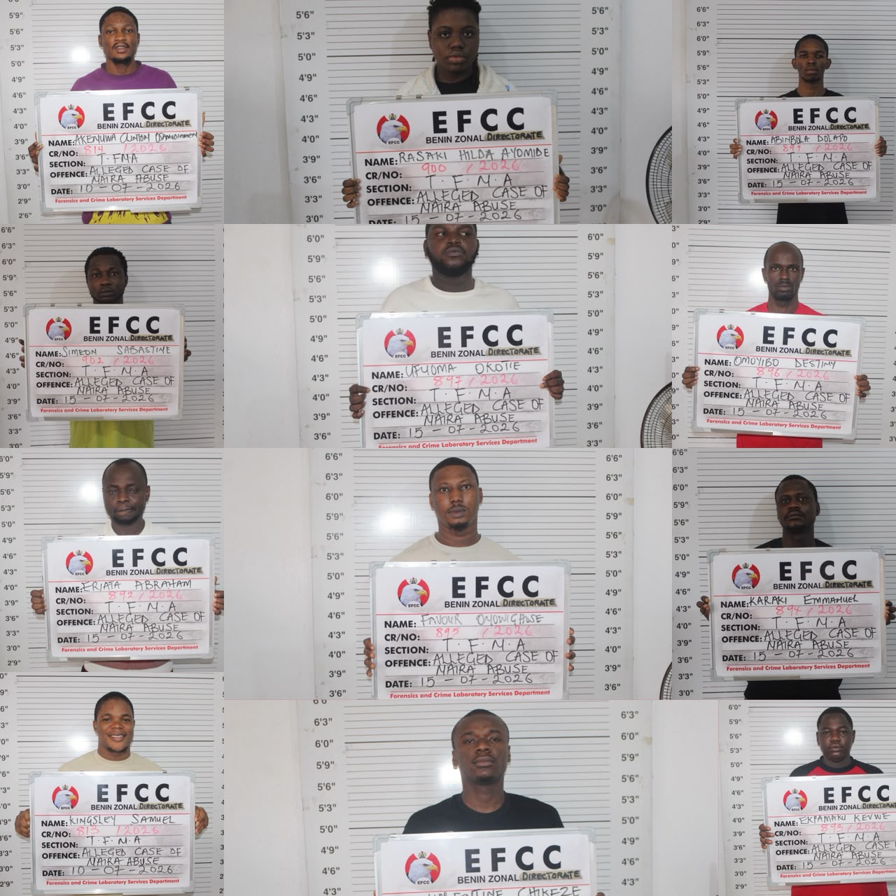 12 jailed for spraying naira at Warri party Image