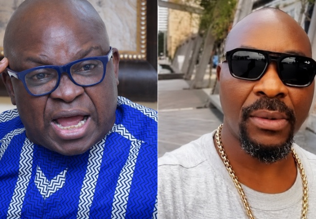 Photo collage of Ayodele Fayose and Isaac Fayose